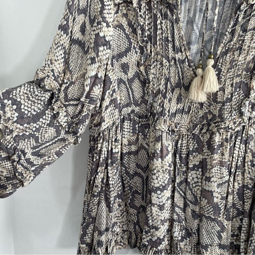 Karlie Python Snap Tassel Tie Pleated Lightweight… - image 5